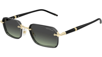 GRAY GRADIENT ACID GREEN LENSES WITH TRASNPARENT GRAY SHINY GOLD FRAME
