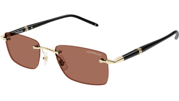 LIGHT ORANGE LENSES WITH SHINY GOLD FRAME
