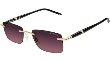 GRAY RED GRADIENT LENSES WITH GOLD FRAME