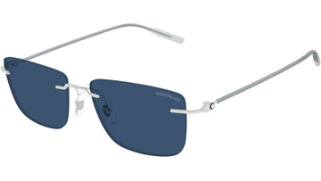 SOLID BLUE LENSES WITH SLIVER FRAME