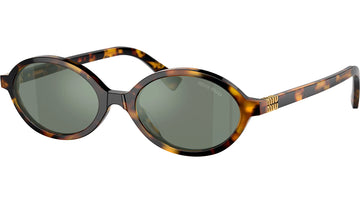 LIGHT GREEN FLASH MIRROR LENSES WITH DARK HAVANA FRAME