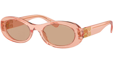 SOLID BROWN LENSES WITH TRANSPARENT PINK FRAME