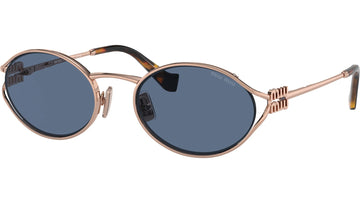 SOLID BLUE LENSES WITH ROSE GOLD FRAME