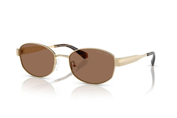 SOLID BROWN LENSES WITH LIGHT GOLD FRAME