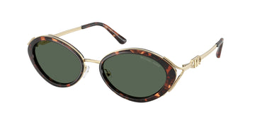 SOLID GREEN LENSES WITH SHINY GOLD HAVANA FRAME