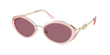 SOLID VIOLET LENSES WITH SHINY GOLD TRANSPARENT PINK FRAME
