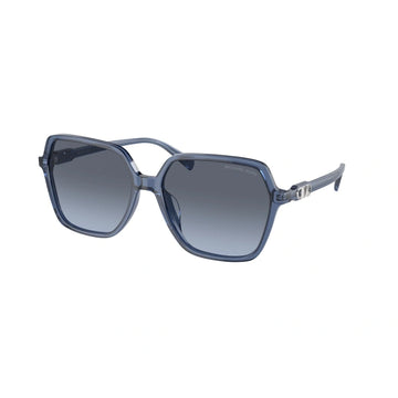 BLUE SHADED LENSES WITH BLUE TRANSPARENT FRAME