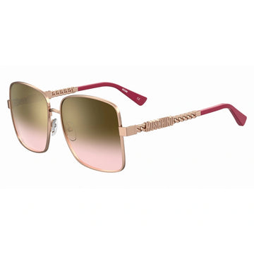 BROWN ROSE SHADED FLASH LENSES WITH COPPRE GOLD FRAME