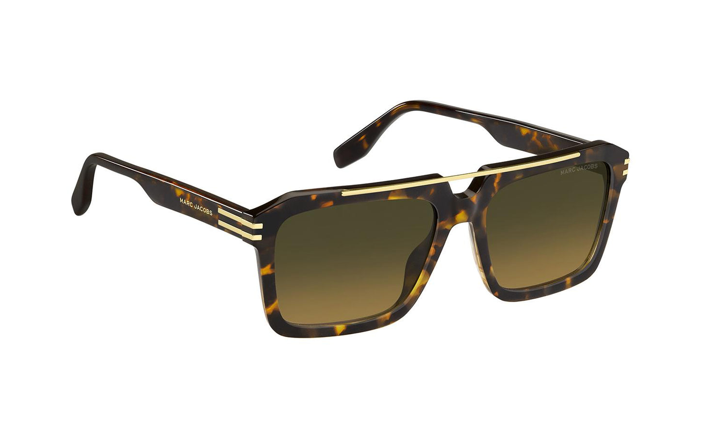 Marc Jacobs MARC752/S Square Sunglasses in Green Gradient Brown / Havana, angle view