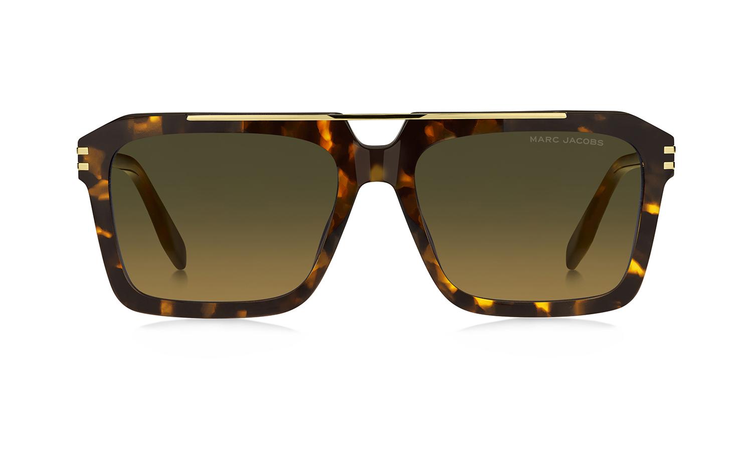 Marc Jacobs MARC752/S Square Sunglasses in Green Gradient Brown / Havana, side view