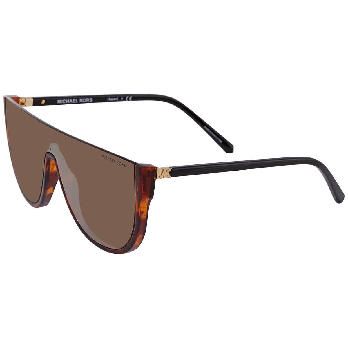 Michael Kors MK2151/S Geometric Sunglasses in Brown Mirror / Dark Tortoise, angle view