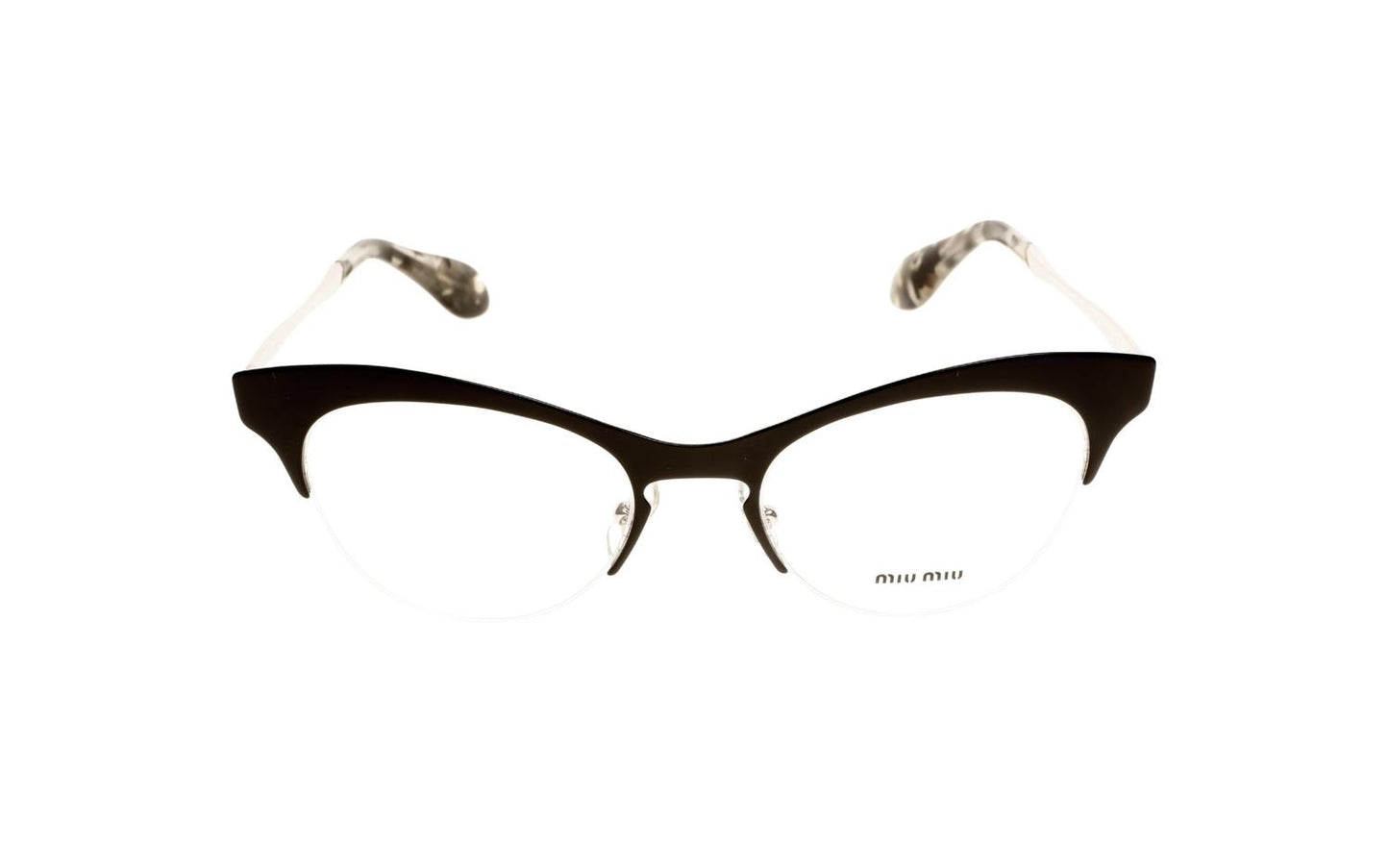 Miu Miu MU57MV Eyeglasses in Black Silver, angle view