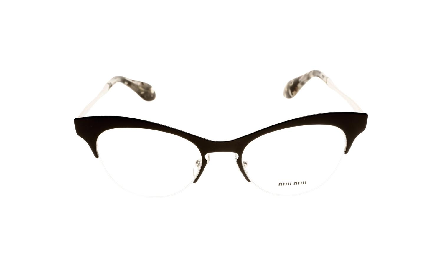 Miu Miu MU57MV Eyeglasses in Black Silver, angle view