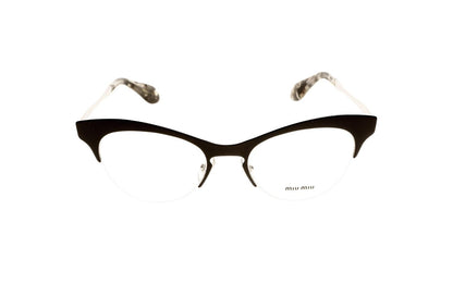 Miu Miu MU57MV Eyeglasses in Black Silver, angle view