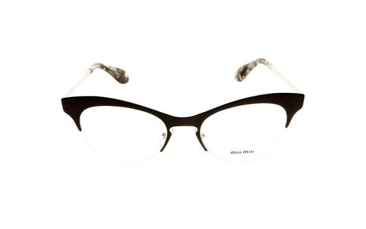 Miu Miu MU57MV Eyeglasses in Black Silver, angle view