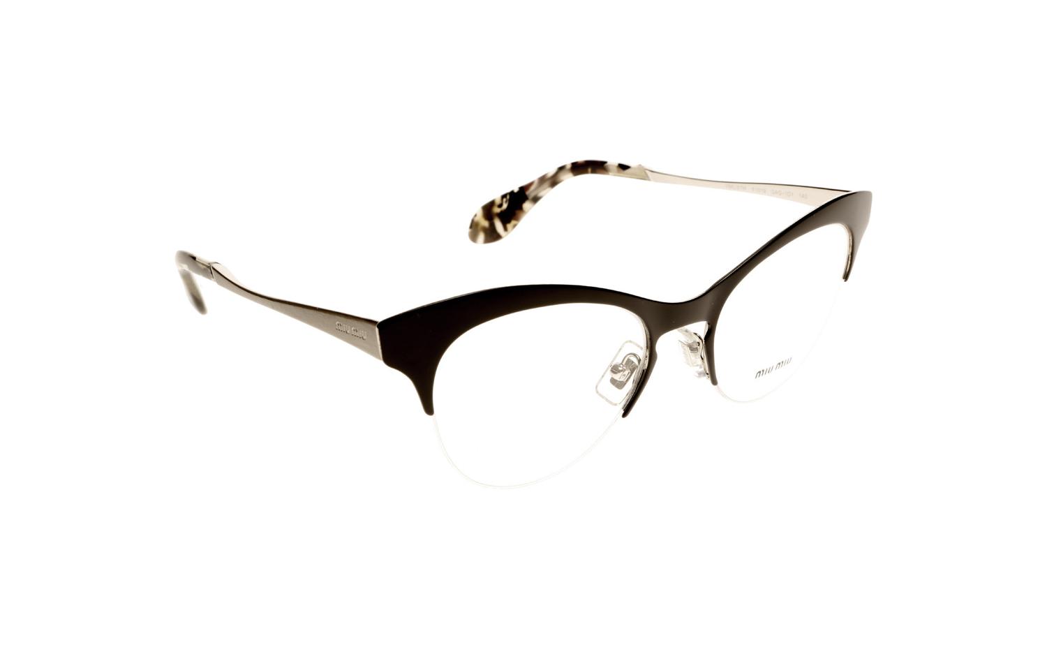 Miu Miu MU57MV Eyeglasses in Black Silver, front view