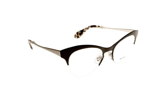 Miu Miu MU57MV Eyeglasses in Black Silver, front view