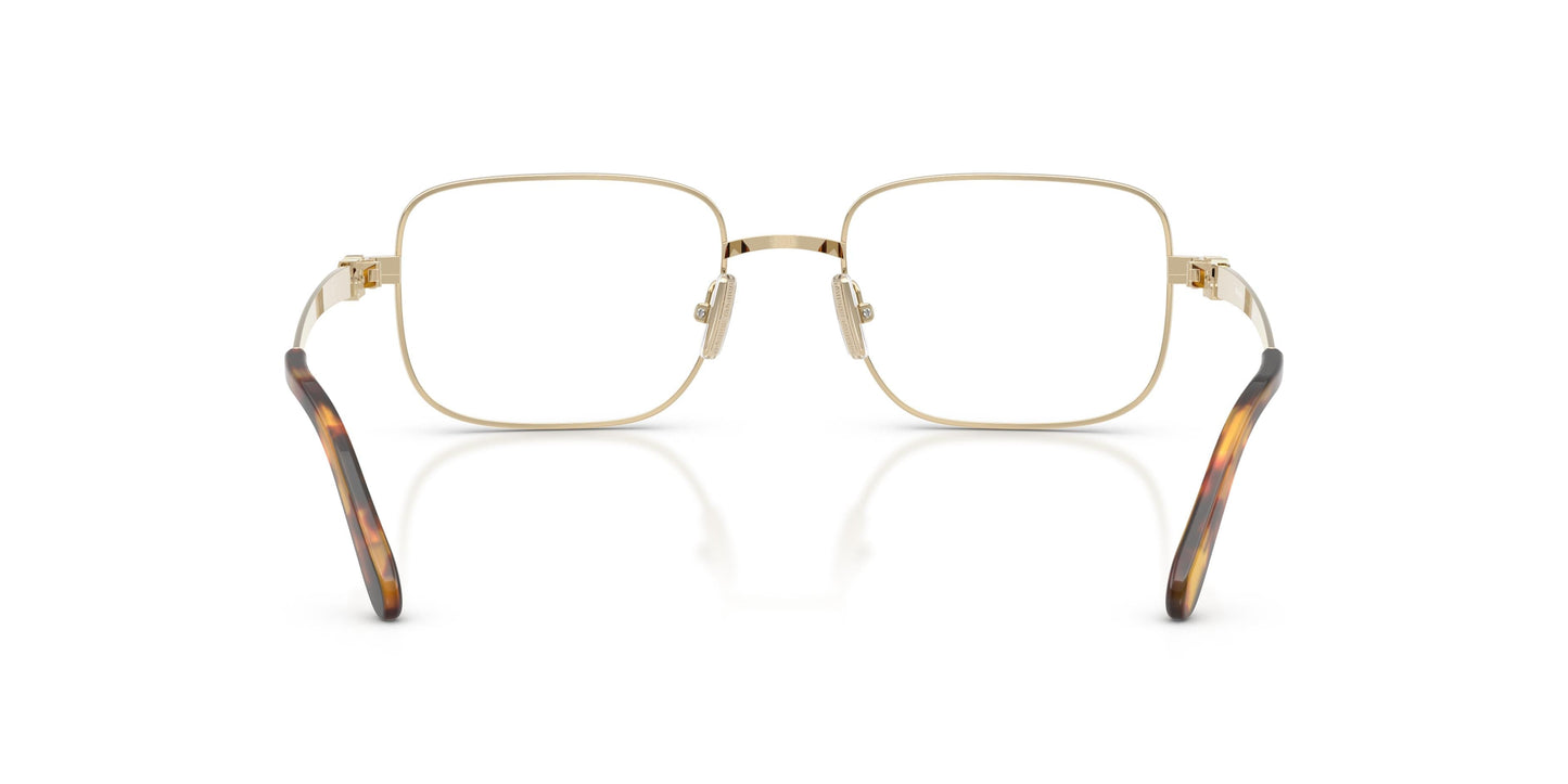 Miu Miu MU51ZV Rectangle Eyeglasses in Pale Gold, angle view