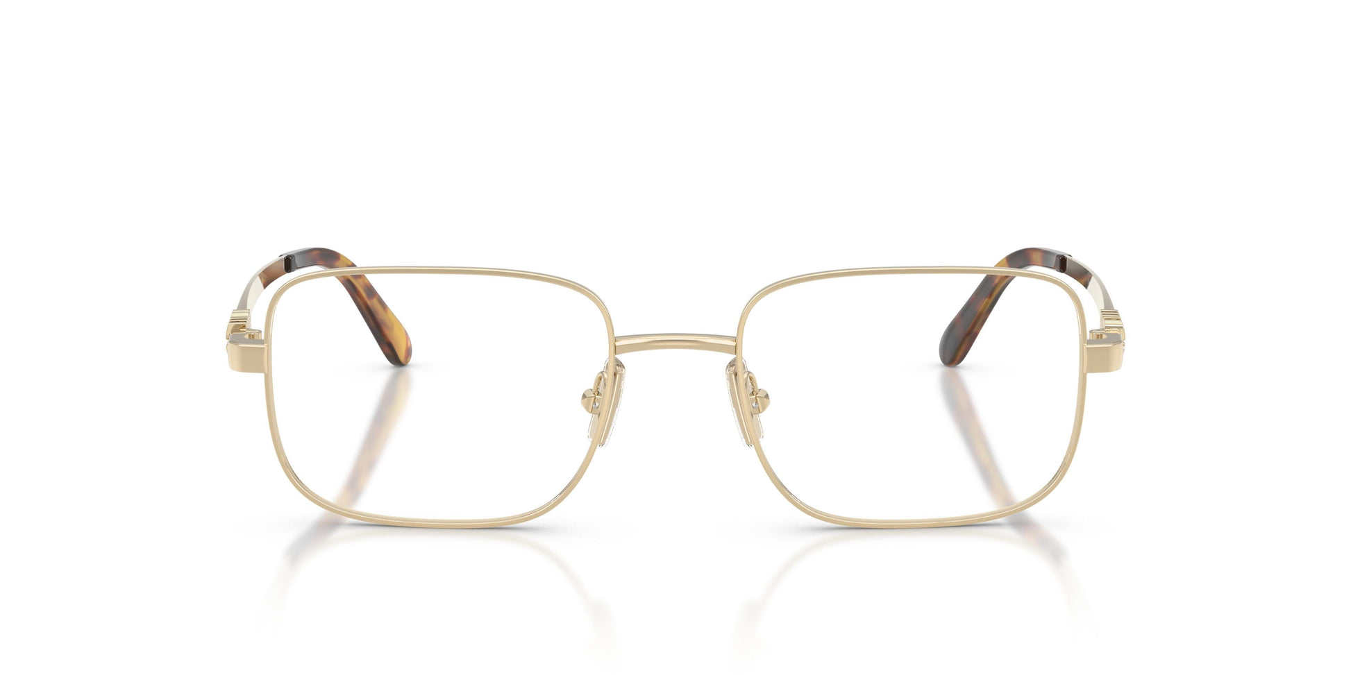 Miu Miu MU51ZV Rectangle Eyeglasses in Pale Gold, detail view