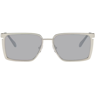GRAY SILVER MIRROR LENSES WITH SILVER FRAME