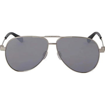 SOLID GRAY MIRROR LENSES WITH SILVER FRAME