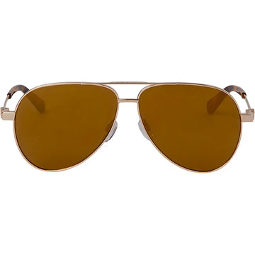 SOLID BROWN LENSES WITH GOLD FRAME