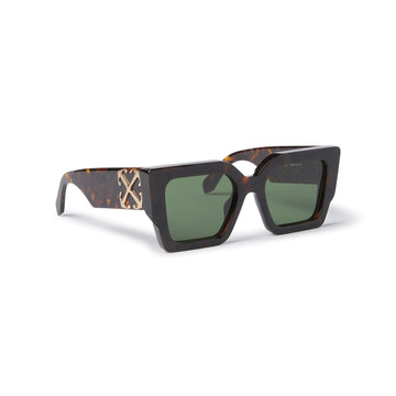 SOLID GREEN LENSES WITH HAVANA FRAME