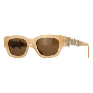 SOLID BROWN LENSES WITH BEIGE FRAME