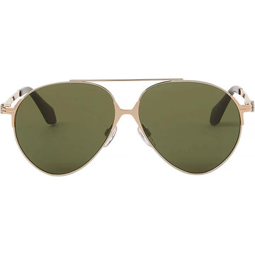 SOLID GREEN LENSES WITH GOLD SLIVER FRAME