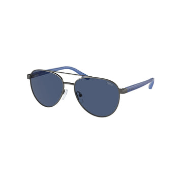 SOLID BLUE LENSES WITH GUNMETAL FRAME
