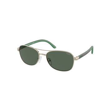 SOLID GREEN LENSES WITH LIGHT GOLD FRAME
