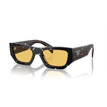 YELLOW LENSES WITH HAVANA BLACK TRANSPARENT FRAME
