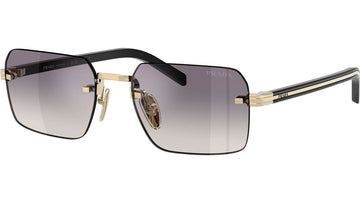 LIGHT BLUE MIRROR SLIVER LENSES WITH GOLD FRAME