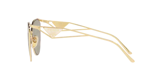 Prada PR50ZS Cat Eye Sunglasses in Mirror Silver Lenses With Pale Gold Frame, side view