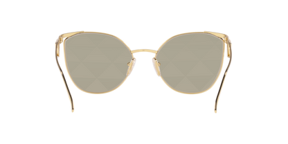 Prada PR50ZS Cat Eye Sunglasses in Mirror Silver Lenses With Pale Gold Frame, back view