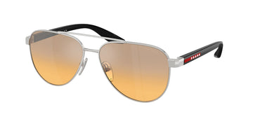 GRAY YELLOW GRADIENT LENSES WITH SLIVER FRAME