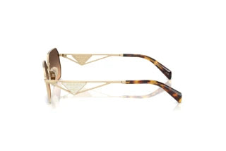 Prada PRA51S Geometric Sunglasses in Brown Gradient Grey Pale Gold, side view