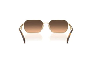 Prada PRA51S Geometric Sunglasses in Brown Gradient Grey Pale Gold, back view