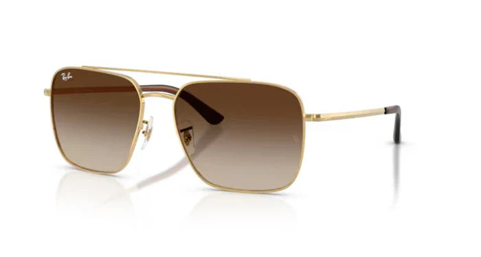 Ray-Ban RB3773I Square Sunglasses in Brown Gradient Gold, angle view