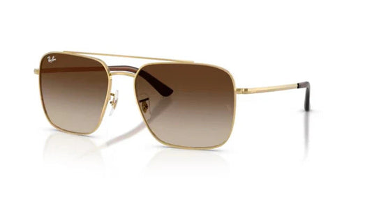 Ray-Ban RB3773I Square Sunglasses in Brown Gradient Gold, angle view