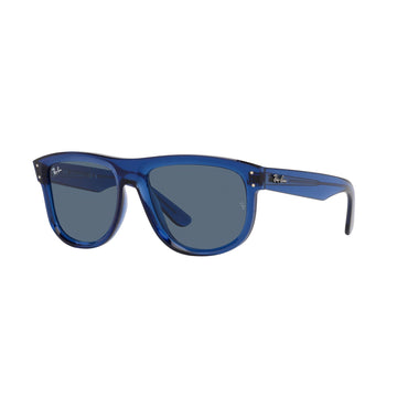 SOLID BLUE LENSES WITH TRANSPARENT NAVY BLUE FRAME