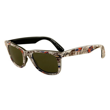 SOLID GREEN LENSES WITH WHITER COMICS LONDON FRAME