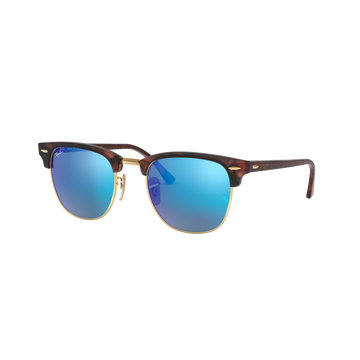 BLUE MIRROR LENSES WITH GOLD HAVANA FRAME