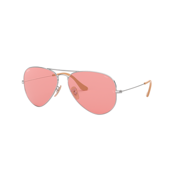LIGHT PINK LENSES WITH SLIVER FRAME