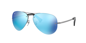 SOLID BLUE MIRROR LENSES WITH GUNMETAL FRAME