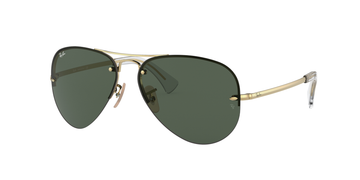 SOLID GREEN LENSES WITH GOLD FRAME