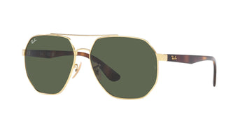 SOLID GREEN LENSES WITH GOLD FRAME