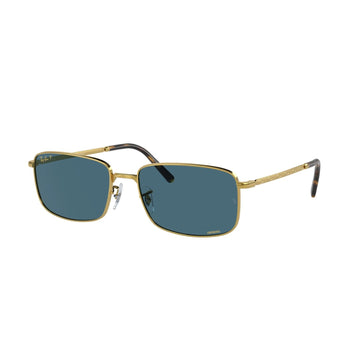 SOLID BLUE POLARIZED LENSES WITH GOLD FRAME