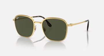 SOLID GREEN LENSES WITH GOLD FRAME