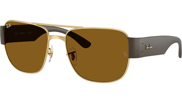 SOLID BROWN LENSES WITH GOLD FRAME